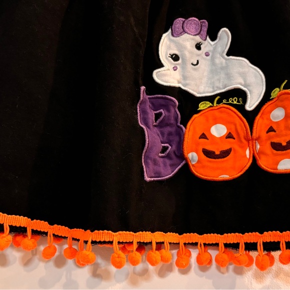 Halloween Black and Orange Pumpkin Ghost Dress. Patches design size Large - Picture 5 of 6